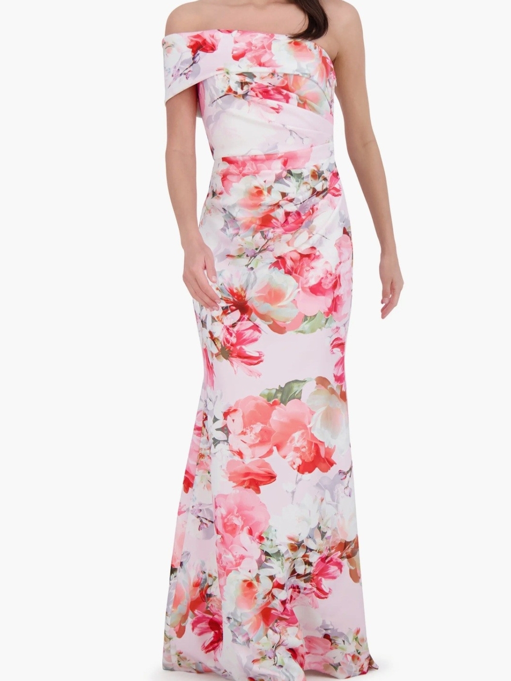 Eliza J Off The -Shoulder Floral Mermaid Evening Gown